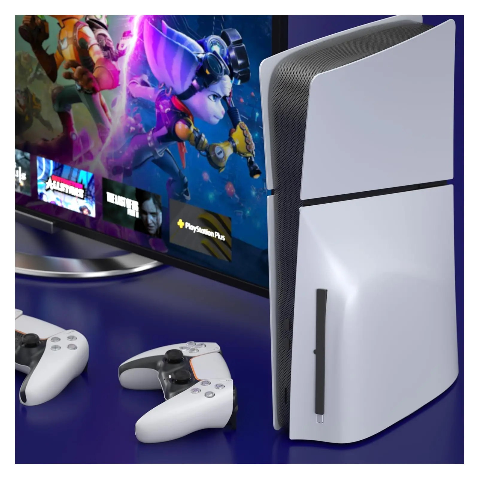 غطاء غبار واقي لوحدة التحكم النحيف PS5 ، سدادات سيليكون ، مقاومة للغبار ، يمنع الغبار وشعر الحيوانات الأليفة ، قرص ، إصدار رقمي