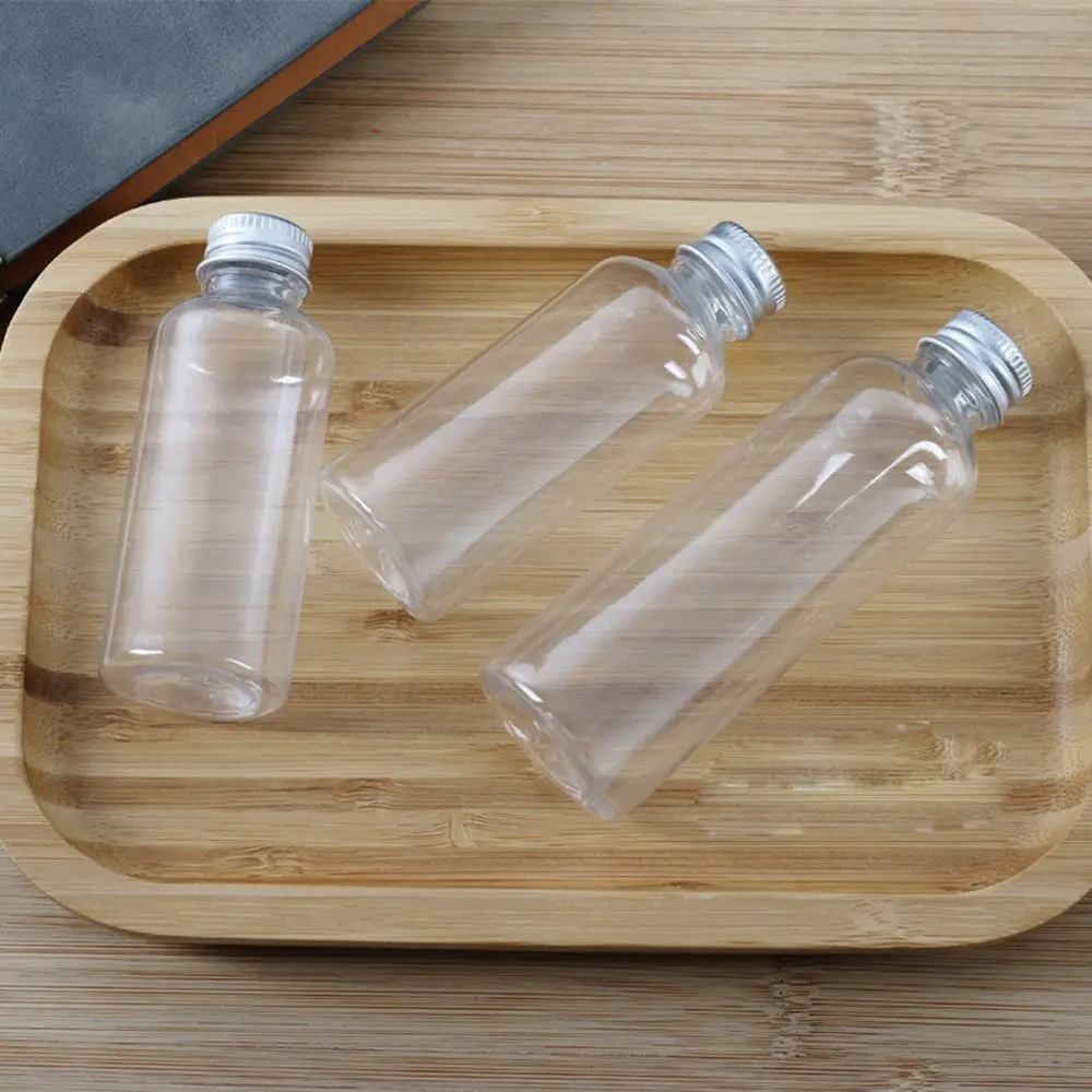 5/10/20/30ml Mini Transparent Glass Bottles Aluminium Cap Empty Sample Jars Storage Vials Liquid Containers Home Decor