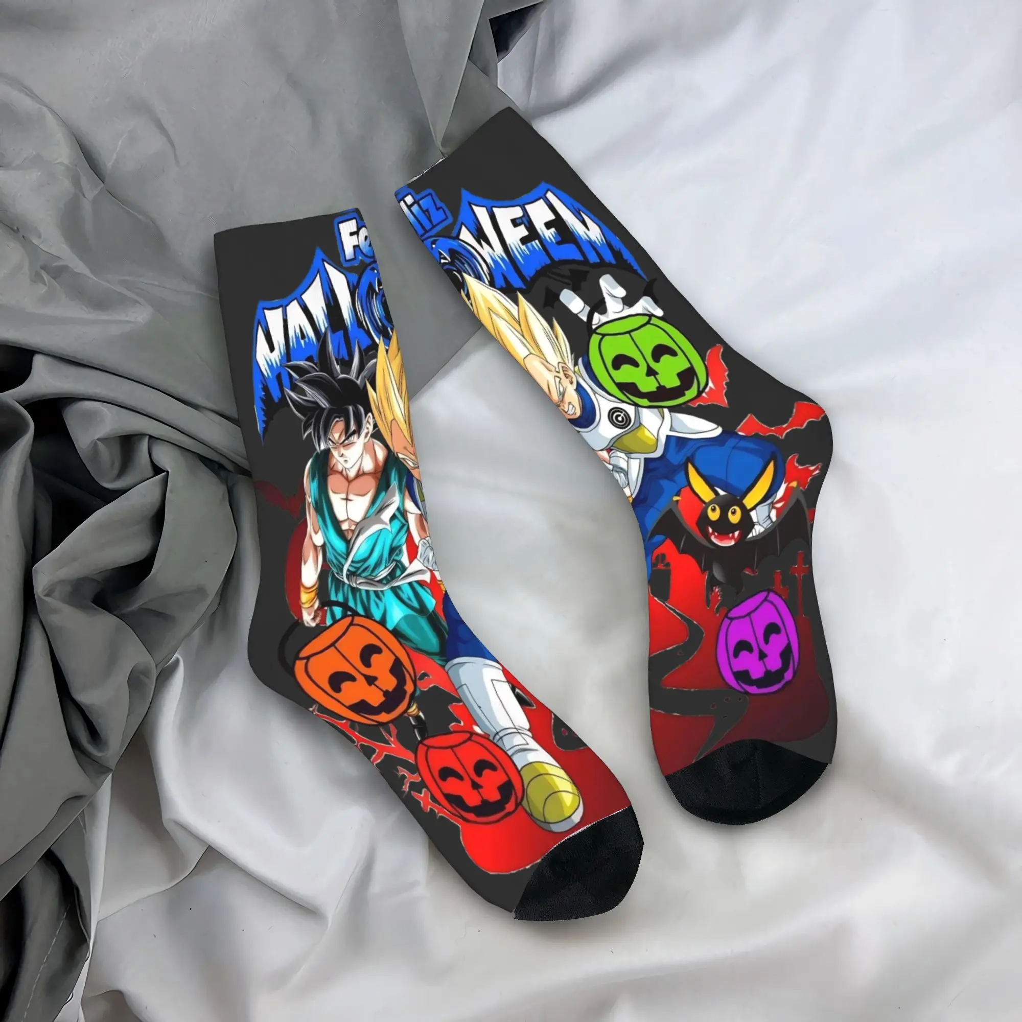 DBZ DragonBallZ D-DragonBall-L Halloween Pumpkin Design Socks Merch for Sports Wear Breathable  Printing Socks