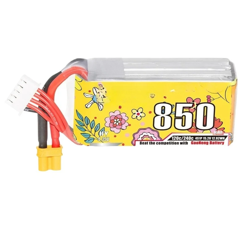 2PCS 15.2V 850mAh For FPV Racing Drone RC Quadcopter Helicopter Parts with XT30 Battery 4S 120C Lipo Battery