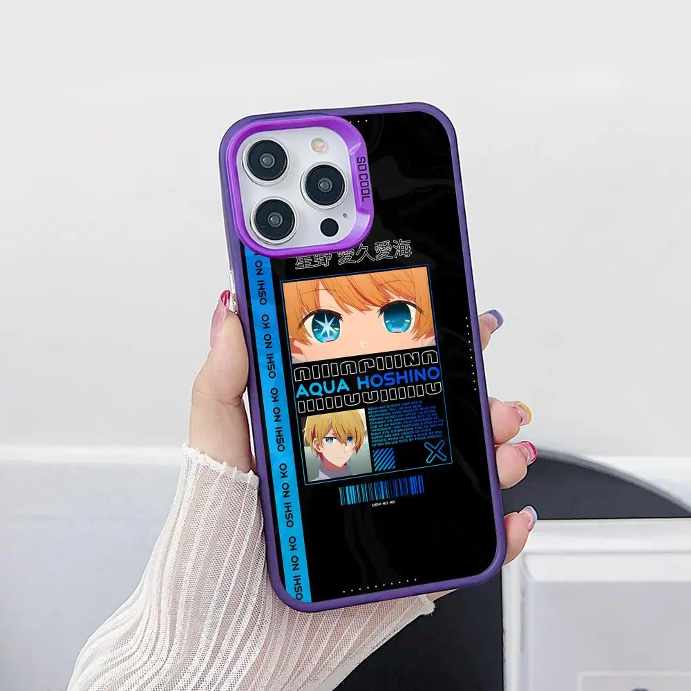 Чехол Oshinoko Hoshino Aqua для iPhone 17 16 15 14 13 12 11 X XR XS Air Pro Max Plus, фиолетовый, разноцветный, серебристый