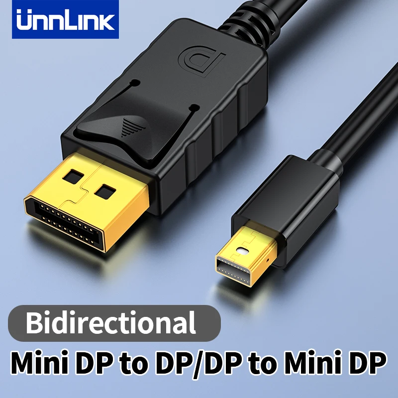 ity Unnlink Mini DP to DP, DP to Mini DP, dwukierunkowy kabel DisplayPort 1.2 4K 60Hz do monitora MacBook Air Surface Pro