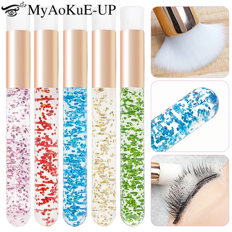 5pcs 92mm Eyelash Cleaning Brush Lash Extension Applicator Crystal Microbrush Eyebrow Lashes Wash Shampoo Clean Makeup Brush