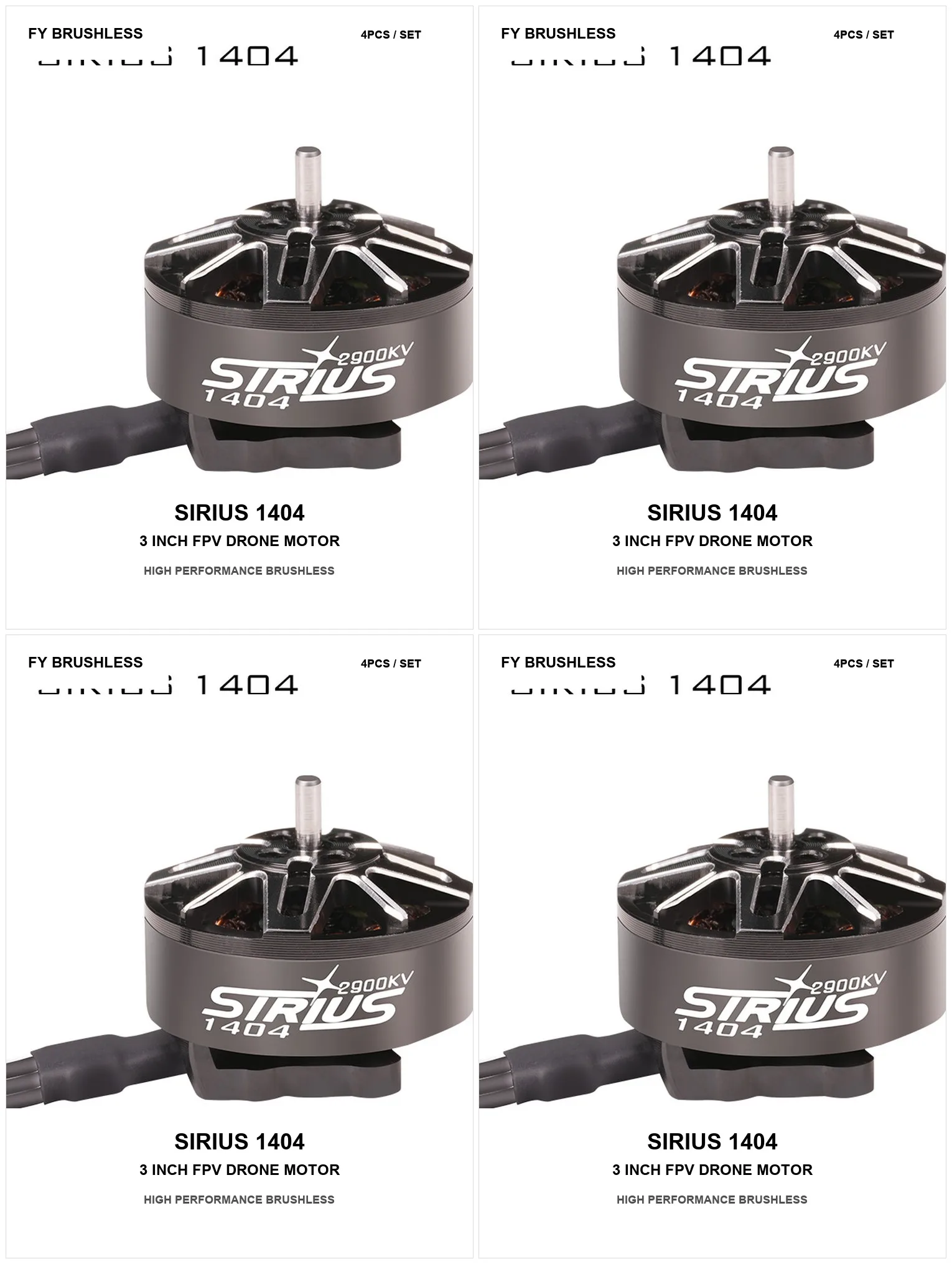 4PCS SIRIUS 1404 Brushless Motor 2900KV 3850KV 4600KV 4800KV 5000KV 2.5-4 Inch FPV Drone for RC Racing Freestyle Quadcopter