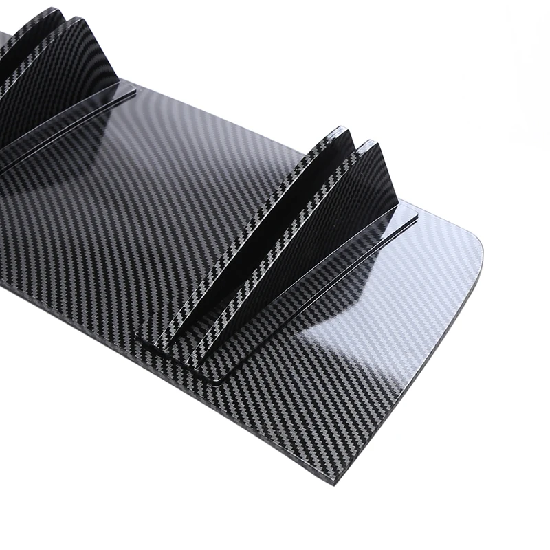 Universal Auto Heckstoßstange Lippe ABS Doppelflügel Hinten Shark Chassis Fin Stil Gebogene Stoßstange Lip Diffusor Anti-kollision 2 in 1 – Detail 8
