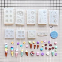 Mini Ice Cream Cone Cookie Silicone Molds for Clay Food Molds DIY Kitchen Resin Accessories Toy Doll House Miniature Clay Tools