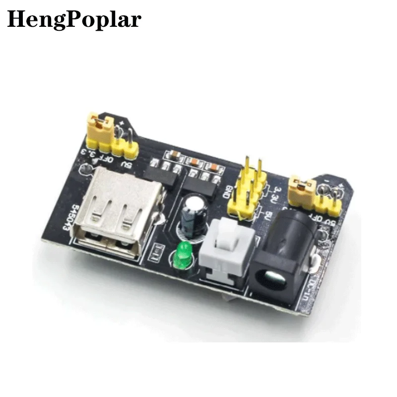 Broodplank Dedicated Power Module Compatibel Met 5V 3.3V MB-102 Power Board Dual Zwart Promotie