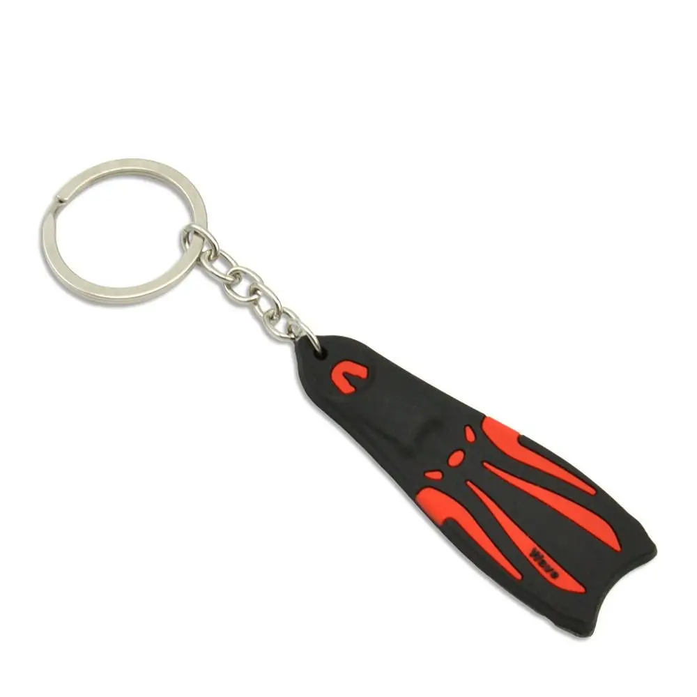 Silicone Steel Diving Fin Key Chain Surfing Sailing Pendant Flippers Key Chain Ornaments Mini Diving Keyring Diving Lovers
