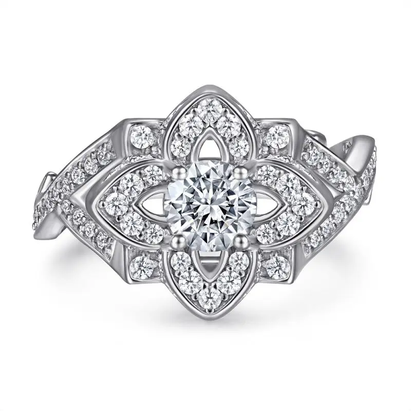 

Viya Vintage Women's zircon Personalized Rose Luxury Exaggerated Ring Set Jewelry
