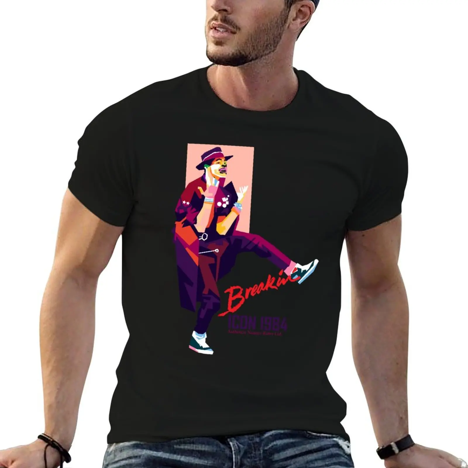 ICON 1984 T-shirt classique rétro en collaboration avec Shabba-Doo, grande taille, coupe ample