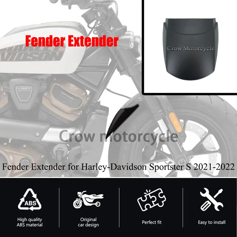 

NEW Style Fender Extender Suitable For Harley-Davidson Sportster S 2021-2022 Motorcycle Accessories Black Front Mudguard