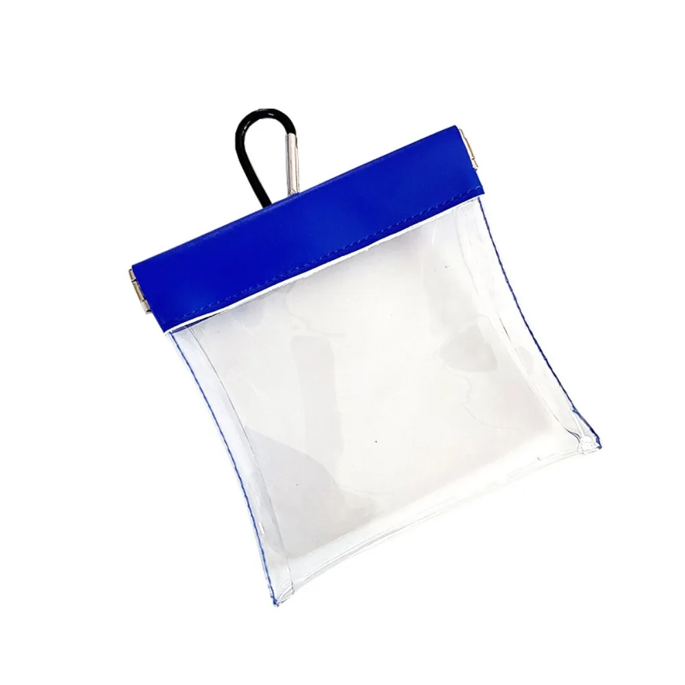 Transparent Golf Bag Pouch PVC Wide-Mouth Golf Tee Storage Holder with Auto Close Hanging Pouch Golf Tool Storage Bag