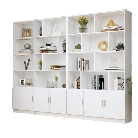 

Simple Modern Living Room Bookshelf Bookcase with Door Simple Free Combination