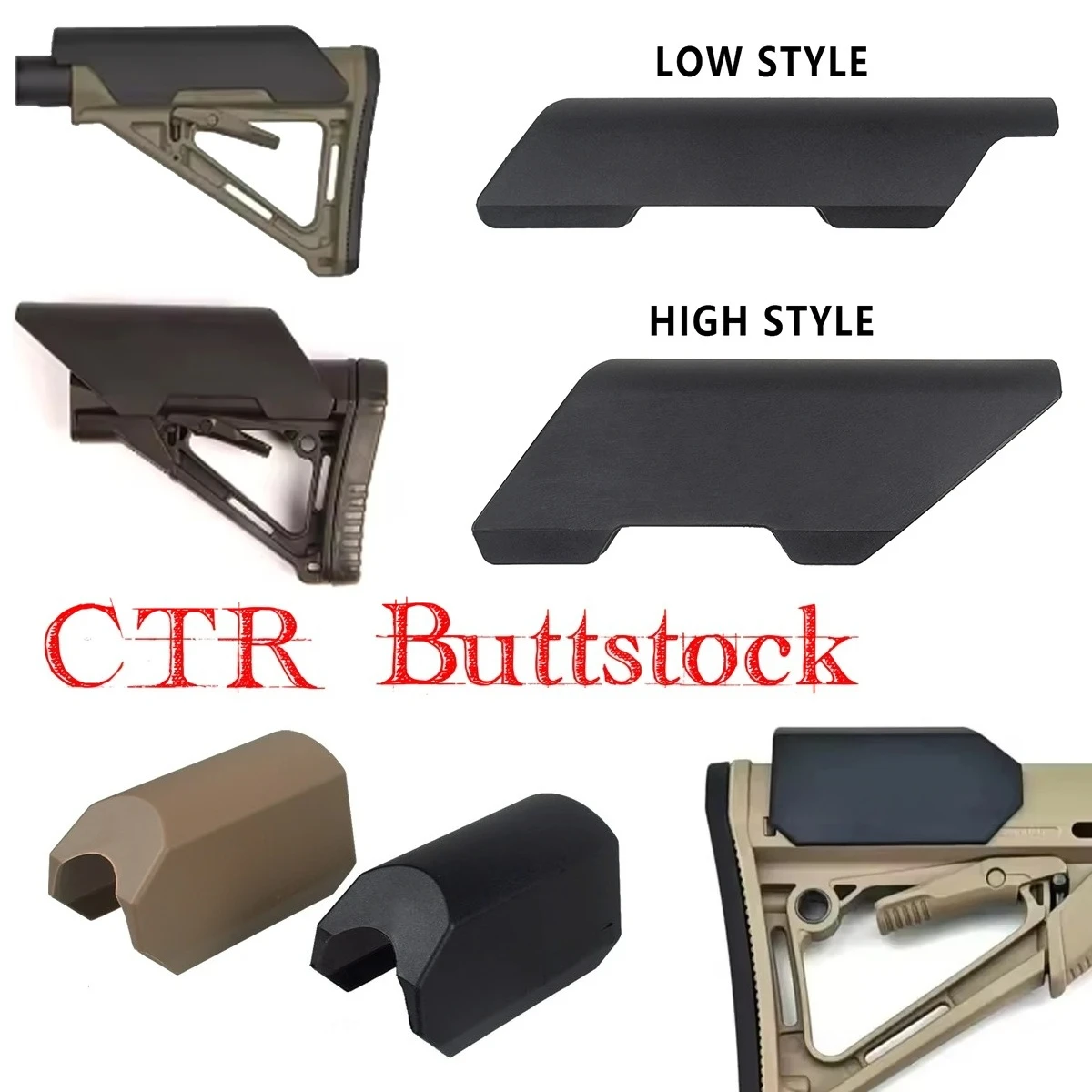 

Тактический GB стиль CTR Buttpad Riser Quick Detach CTR нейлоновый плечевой подставка для щек Riser Buttstock для AR15 M4 CQB аксессуар для винтовки