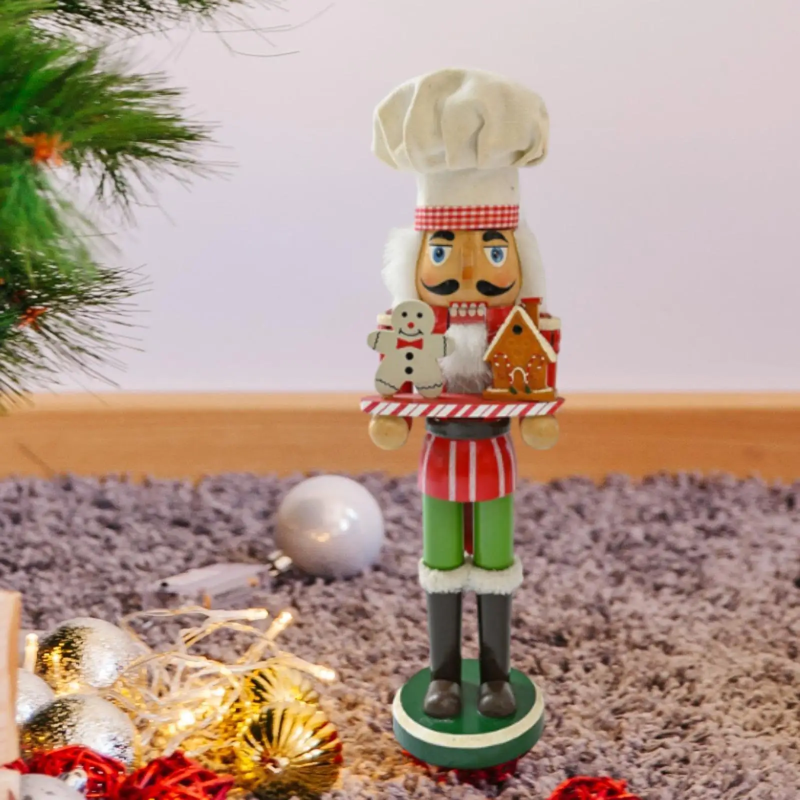 كسارة البندق الخشبية لعيد الميلاد مقاس 38 سم لغرفة عيد الميلاد الاحتفالية