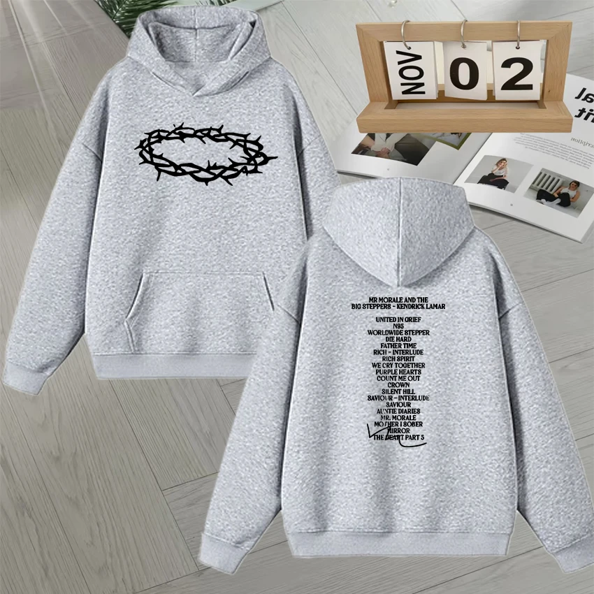 الجديد في مغني الراب كندريك لامار جود كيد هوديي الصوف طباعة البلوز للجنسين فضفاض الخريف الشتاء القوطي خمر الشارع الشهير البلوز #6