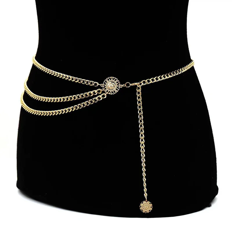 Fashion Concise Multi-storey Tassels Waist Chain For Women Golden luxurious Dress Versatile y2k Gothic Sexy Accessories