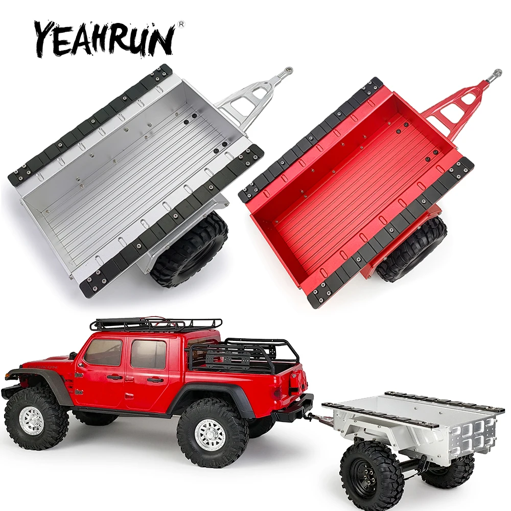 

YEAHRUN Metal Trailer Hopper Frame with 2Pcs Wheels for Axial SCX10 II III TRX-4 TRX6 Tamiya Redcat 1/10 RC Car Truck