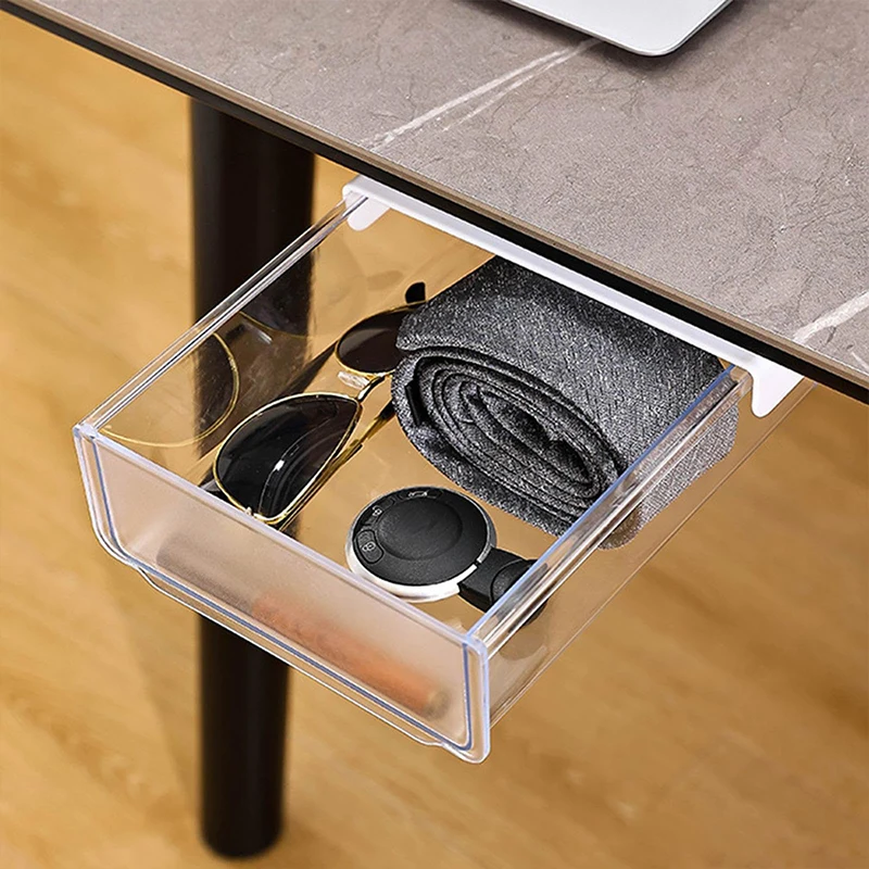 Adhesive Under Desk Drawers Clear Adhesive Drawer Storage Under Desk Organizes Home Office Pencil Stationery Tray Case