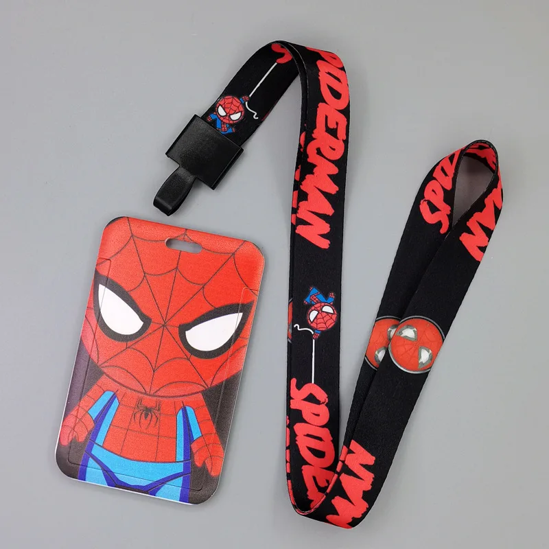 Spiderman Card Lanyard Cartoon Bus Card Set certificato di lavoro studente Campus pasto Transfer Card Work League accessori da viaggio