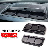 for Ford F150 2023 2024 Dashboard Organizer Tray Armrest Storage Box With Pad Rubber Compatible F150 2021 2022 Accessories