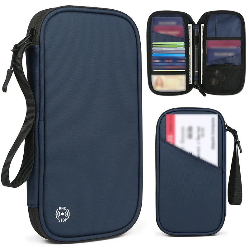 Multi Function Card Bag com grande capacidade, Anti Theft Card Holder, Passport Wallet, Business Fashion, várias posições