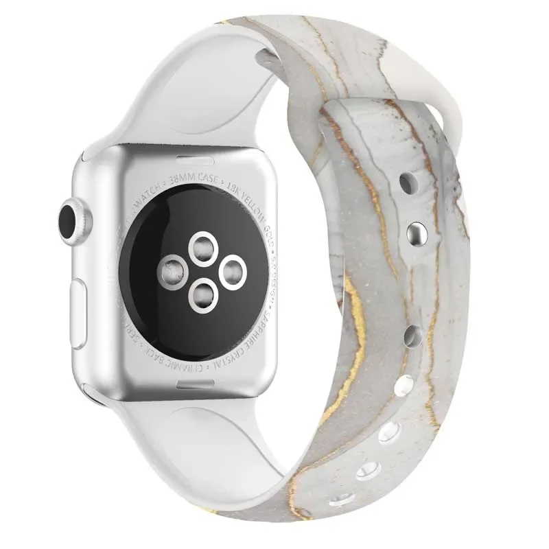 Marble Soft Silicone Strap for Apple Watch Ultra Band 45mm 41mm 44mm 40mm 38mm 42mm Rubber Sports Bracelet IWatch Series Strap - Image 5
