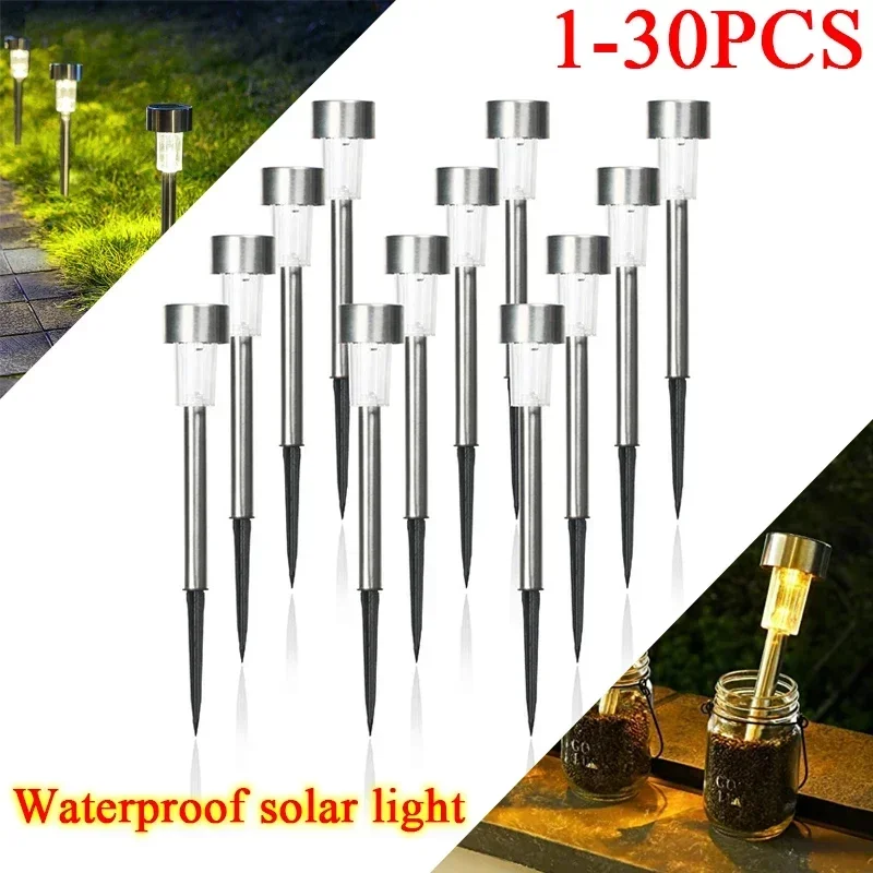 Solar Garden Decoration Tools Light 1-30Pcs Outdoor Solar Powered Lamp Waterproof Landscape Lighting for Pathway Patio Yard Lawn