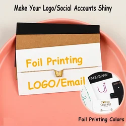 100PCS Shiny Logo Printing Paper Backing Card Packing Cardboard For Bracelet Handmade Jewelry Anklet Display Holder DIY Packages
