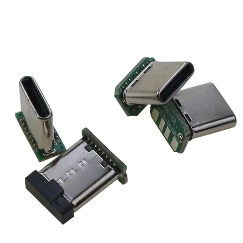 Imagen 2 del producto 2/5/10/20 piezas USB 3,1 tipo C placa de conexión Vertical 16pin 4 /2 cable de soldadura banda de datos PCB placa USB cabeza macho 16P conector Usb C