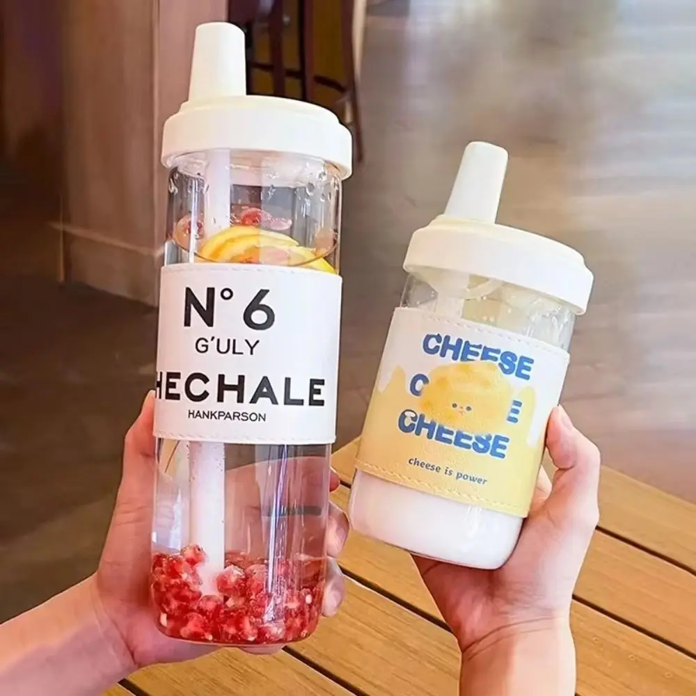 500/850ml Water Bottles Juice Milk Plastic Cup with Lid Straw Bubble Tea Coffee Cups Transparent Large Capacity Drinkware