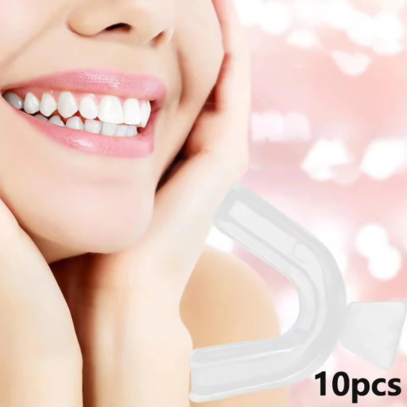 10Pcs Food Grade Silicone Teeth Protector Night Mouth Guard Tray For Bruxism Grinding Anti-snoring Boxing Sports Protection