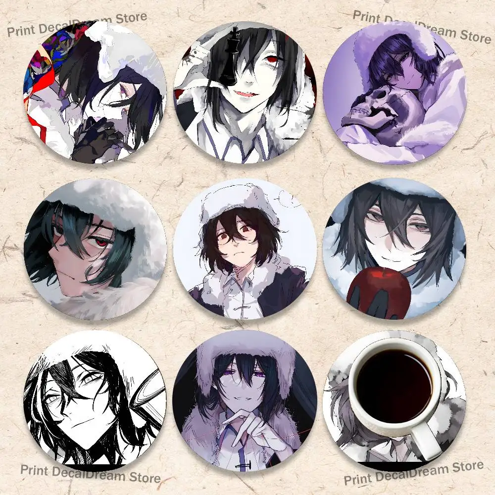 

Anime F-Fyodor Round Coaster Non-slip table mat Insulated Coasters Kitchen Dining Room Tabletop Decor
