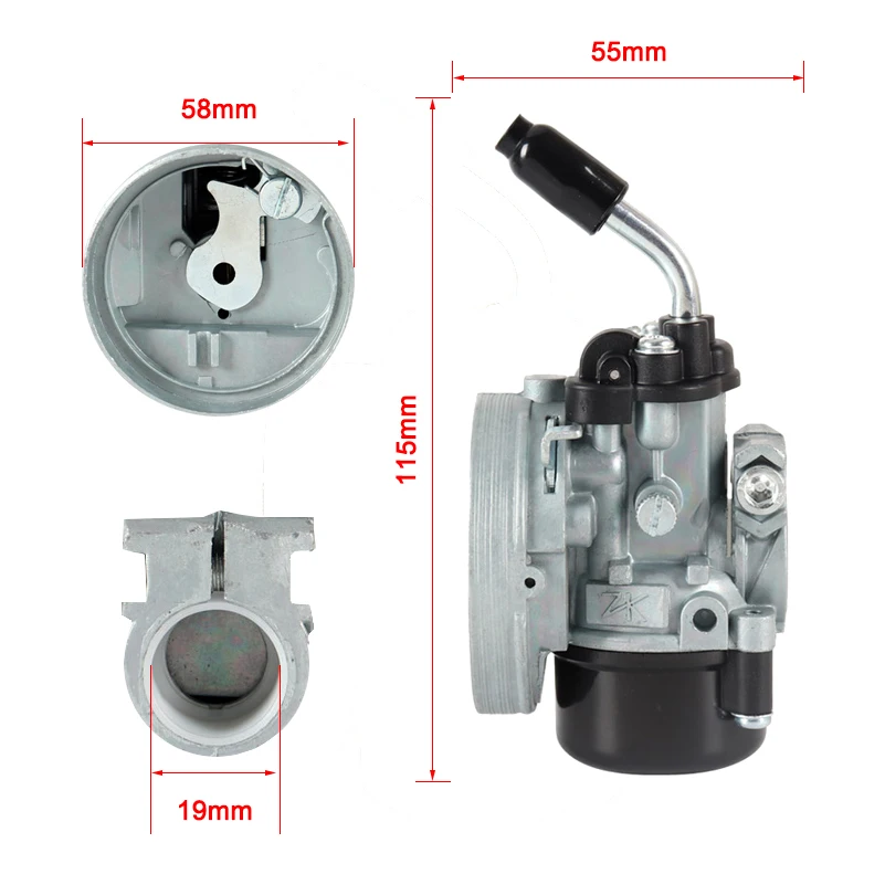 Motorcycle 19mm Carb Carburetor Air Filter For 37cc Water Cooled 2-stroke 47cc 49cc Mini Dirt Pocket Bike ATV Quad Motocross