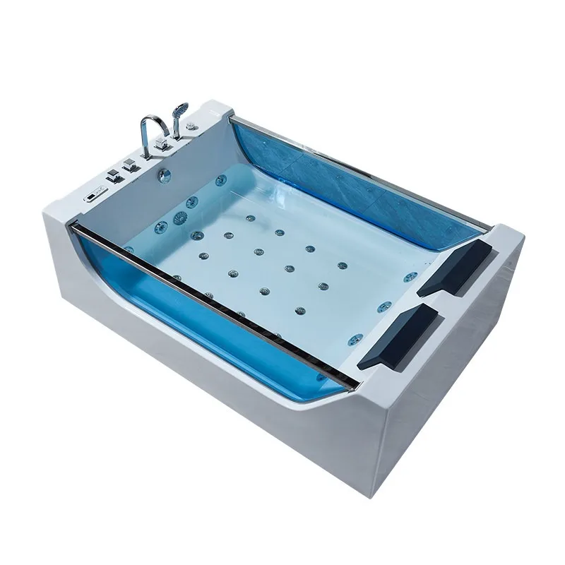 Double luxury bathtub Couple integrated acrylic sea view glass constant temperature heating 1.8 meters