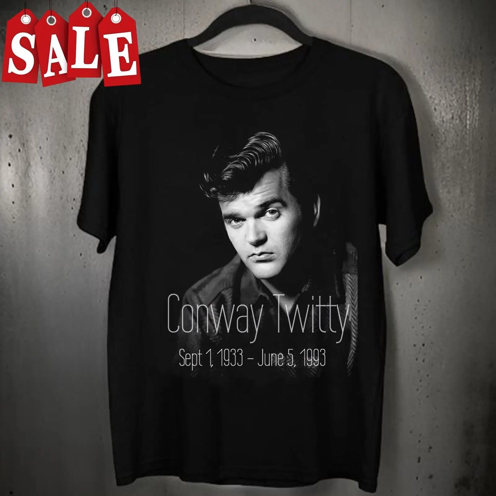 Rare Conway Twitty Unisex Men All Size Black Color T-Shirt PP502