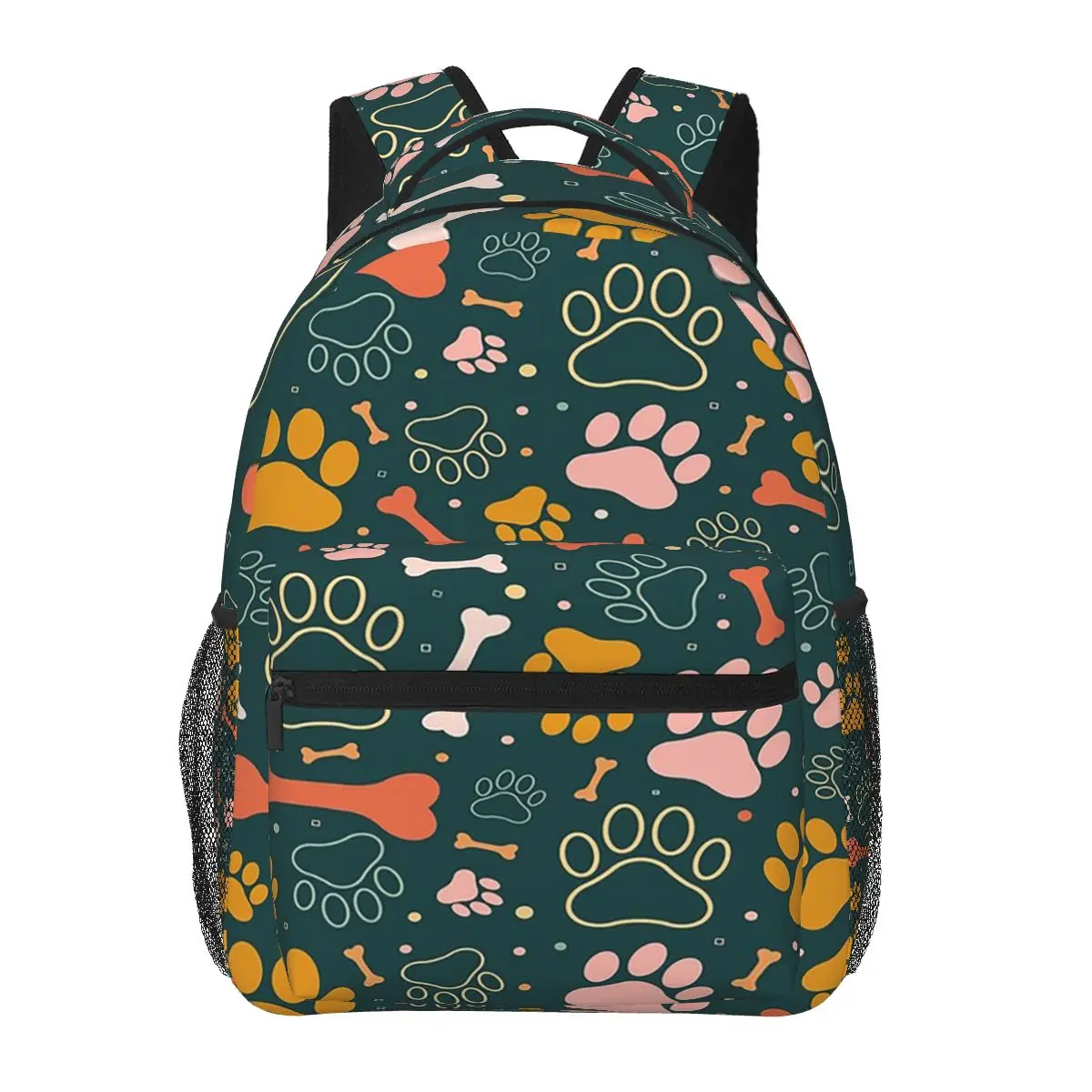 

Dog Paw And Skull Bone Pattern Student Backpack School Bag Hiking Travel Daypack for Men Women Fashion Bookbag Shoulder Bags