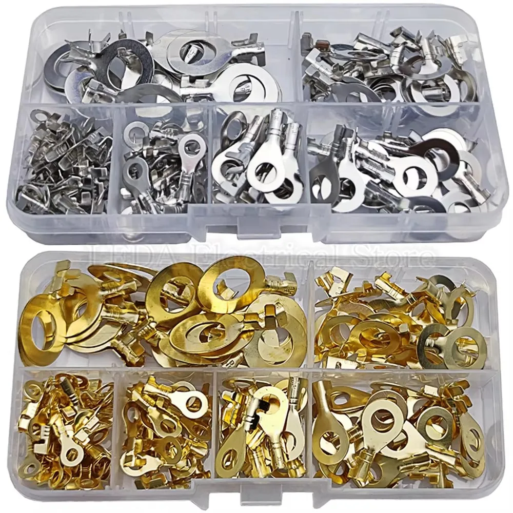 

DJ431-6B round Terminal Block O-type Lugs 3.2A/4.2A/5B/8B/10B/12C Cold-Pressed Connector Copper Tab Wiring Nose for Electrical