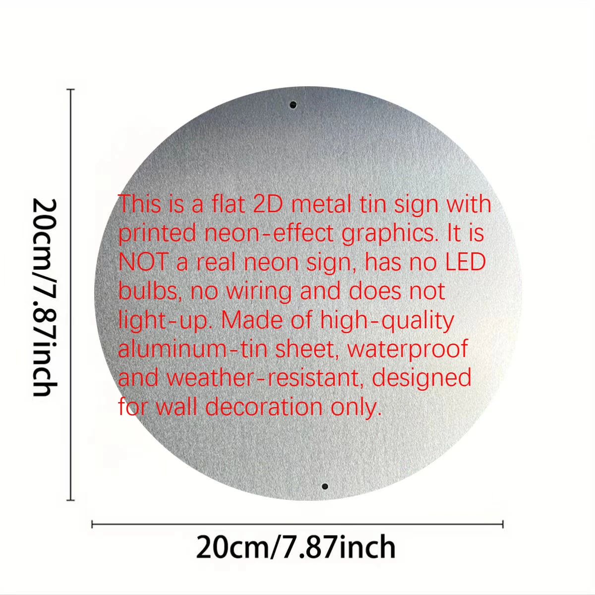 2D Retro Metal Tin Sign, Vintage 80s 90s Neon Laundry Wall Art, Aluminum Pre-Drilled Hanging, 8x8 Inch 20x20 cm, Home Bar Decor