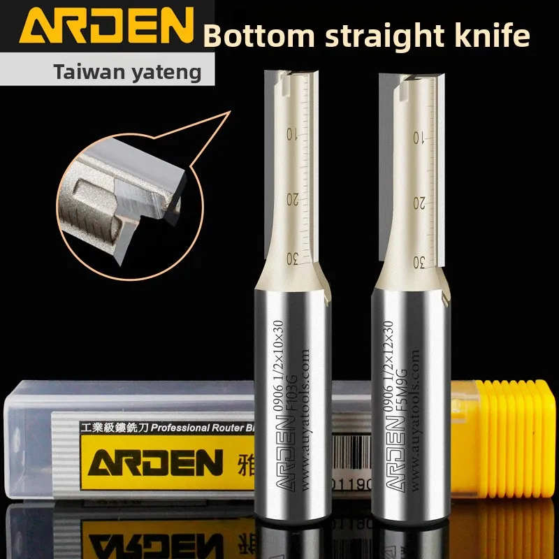 

Woodworking Router Bit Straight Milling Cutter with Bottom Cross Blade for Slotting