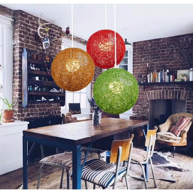 الإبداعية شخصية اديسون لمبة مصابيح متدلية ملونة مطعم مقهى مصابيح الروطان مجال المعكرونة الكرة E27 قلادة LED الخفيفة