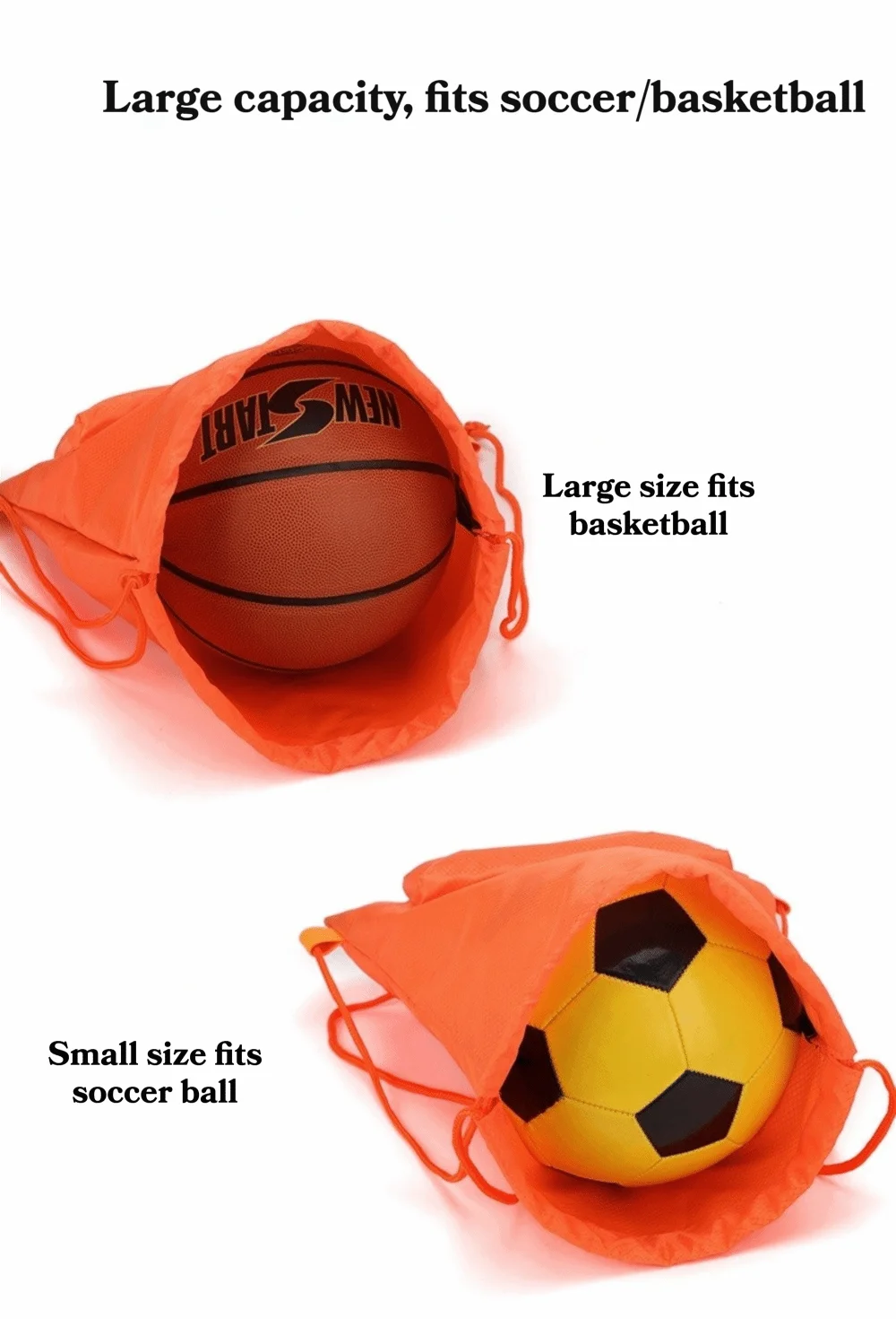 Einfarbige Turntasche mit Kordelzug, wasserdicht, schnell trocknend, Sportrucksack, verstellbare Träger, großes Fassungsvermögen, Sporttasche mit zwei Schultergurten – Detail 4