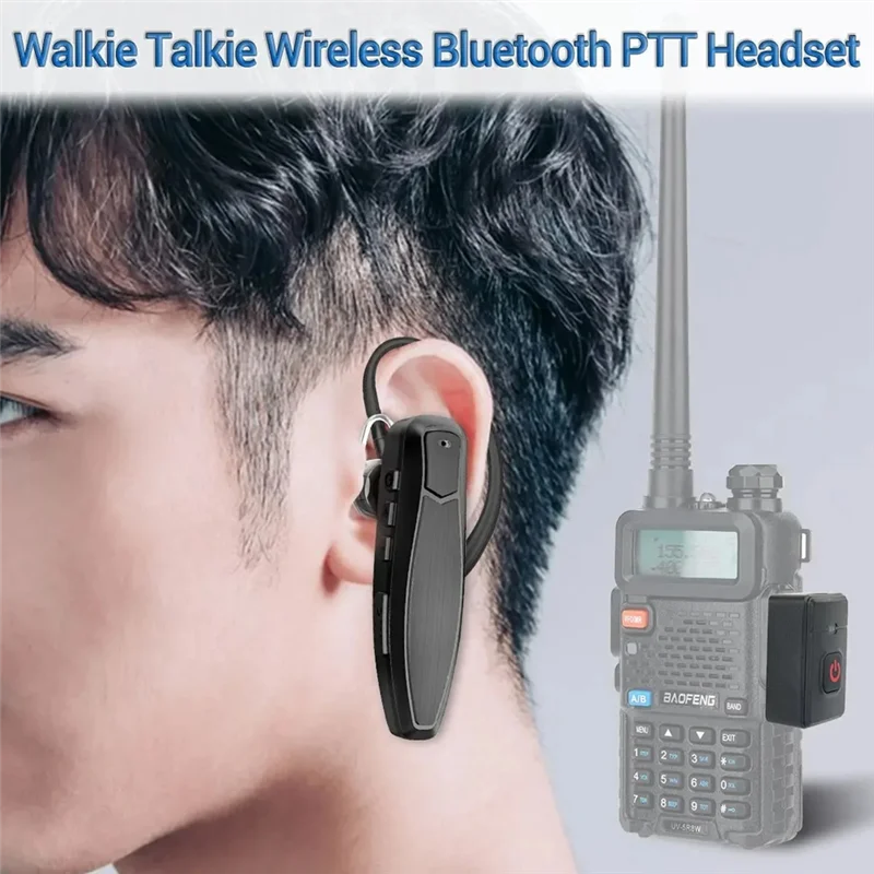 Excellent-For Baofeng Walkie Talkie Wireless Bluetooth PTT Headset For Baofeng Walkie Talkie Headset Hands-Free K Plug Earpiece