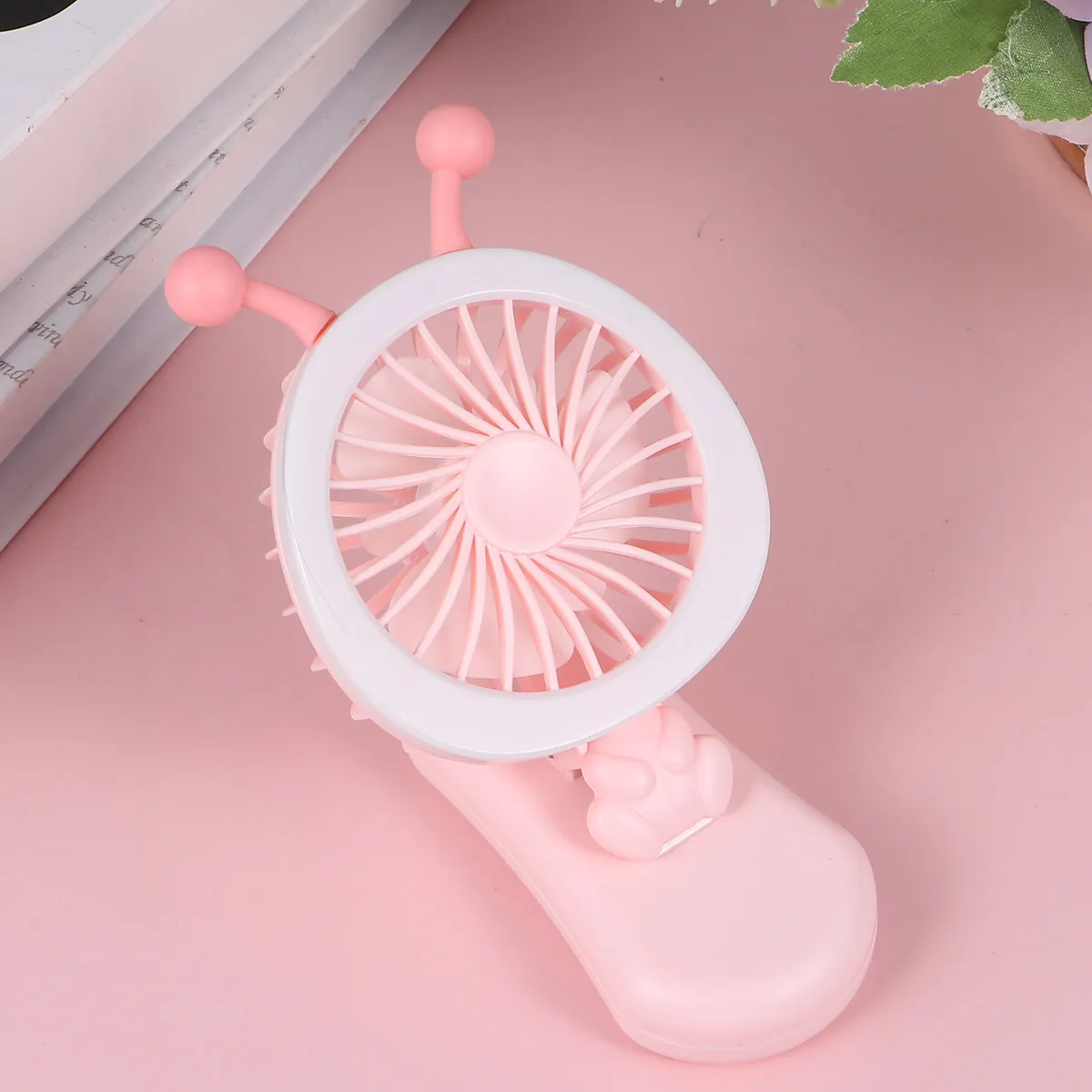 

Прочный портативный USB-вентилятор с подсветкой, компактный, для путешествий, офиса, дома, улицы, маленький летний вентилятор, розовый