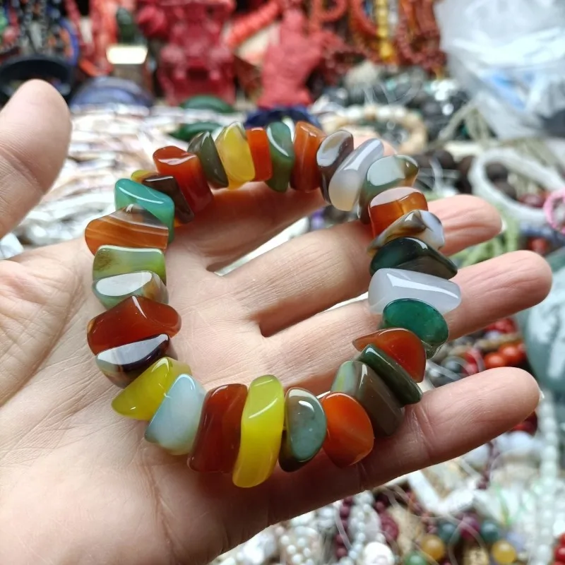 

Браслет из цветного агата диаметром 14 мм, браслет естественной формы.