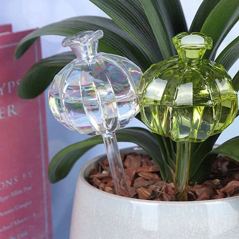 Clear Plant Watering Globes Glass Self Watering Device Set of 2 for Potted Plant Flowers Bonsai Garden Indoor Outdoor