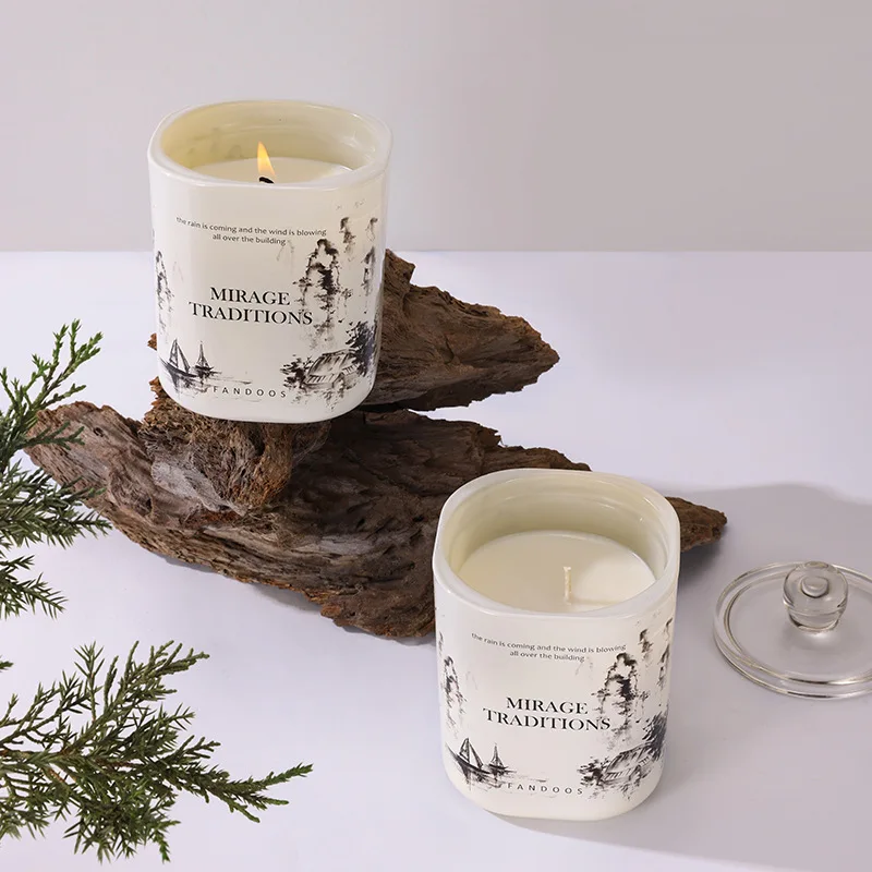 

200g Scented Candles Fragrance Candle Jar Glass with Lid Flameless Soybean Wax Candles Chinese Style Bedroom Home Decoration