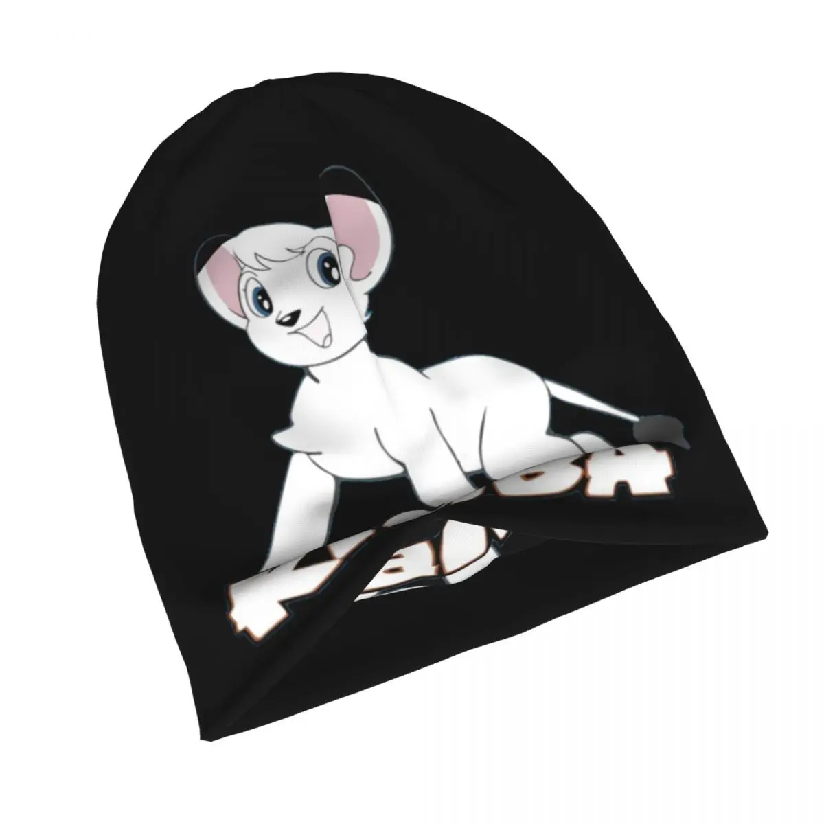 Kimba 화이트 라이온 스컬리 비니 모자 따뜻한 가을 겨울 야외 모자 유니섹스 성인용 니트 보닛 모자