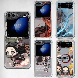 Anime Demons Slayers Tanjirou Phone Case for Samsung Galaxy Z Flip 3 4 Z Flip 5 Z Fold 4 5G PC Soft Anti-fall Back Cover