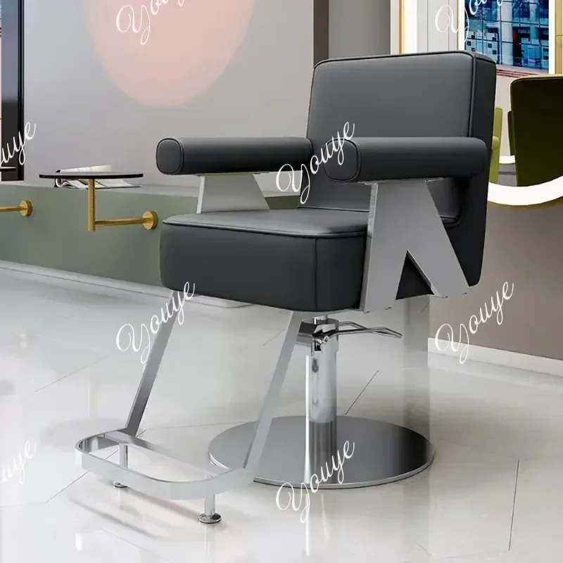 

C49 Trendy Luxury Barber Chair Portable Elastic Comfortable Ergonomic Salon Chair Beauty Stylist Cadeira De Barbeiro Salon Furni